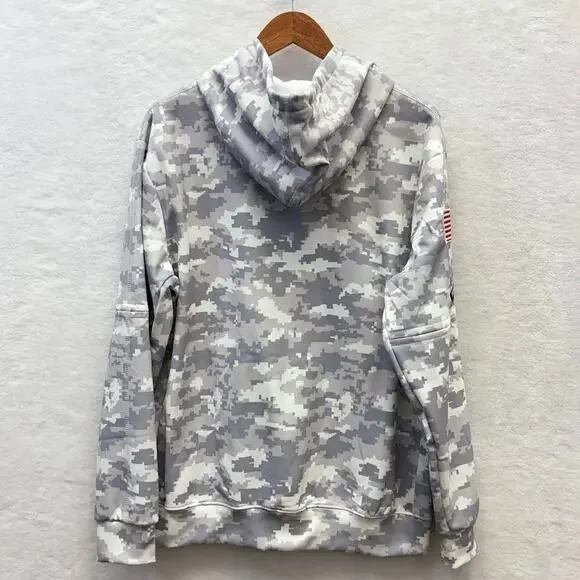 Green Bay Packers Men's NFL Salute to Service Gray Camo Hoodie Size L - Picture 2 of 10